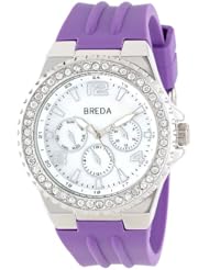 Breda Womens 9305-purple Ashley Rhinestone Bezel Sport Casual Watch
