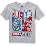 THE CHILDREN'S PLACE(ザ・チルドレンズプレイス) キャプテンアメリカシビルウォーグラフィックティ ヘザーグレー トップス半袖Tシャツ 7～8歳【並行輸入】