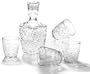 Bormioli Rocco Dedalo 7-Piece Whiskey Decanter Set, Set of 6 Rocks Glasses and One Whiskey Decanter, Gift Boxed