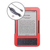 DURAGADGET New Red Genuine Leather Case/Cover With Adjustable Stand For New 2010 Amazon Kindle 3 & Car Charger, Amazon Kindle 3 Case, Amazon Kindle 3g case, Amazon Kindle Wi-Fi Case, 6" Display, Kindle Graphite, Latest Generation