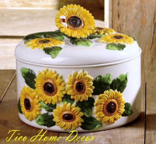 Sunflower Ceramic Tortilla Warmer Country Sunflower