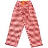 Red and Yellow Cotton Poplin Pajama Pants for Women