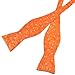 PenSee Mens Self Bow Tie Orange & Yellow Dot Floral Jacquard Woven Silk Bow Ties