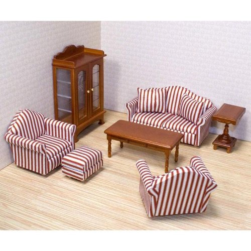 Melissa & Doug Deluxe Doll-House Furniture- Living Room Set
