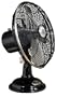 Hunter 90022 12-Inch Oscillating Table Fan, Satin Black with Brushed Nickel