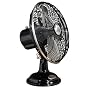Hunter 90022 12-Inch Oscillating Table Fan, Satin Black with Brushed Nickel