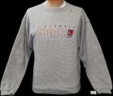 Large NBA Gray Striped Phoenix Suns Embroidered Crew Neck Sweatshirt