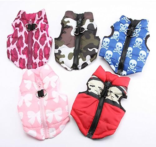 Walma Hot Warm Pet Cat Dogs Apparel Soft Padded Vest Harness Small Puppy Coat Clothing (XS, Rose Red)