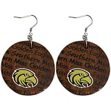 NCAA Dayna U Southern Miss Golden Eagles Infinity Round Wooden Earrings