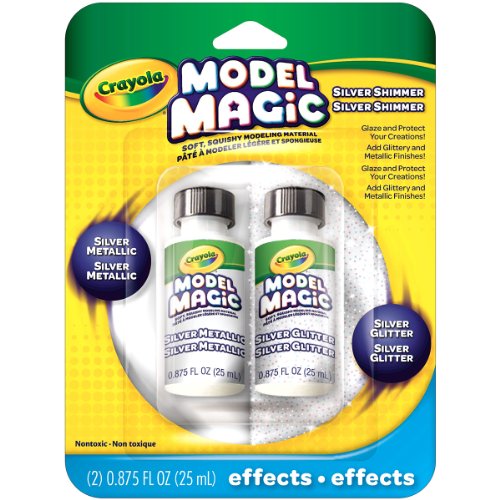 Crayola Model Magic Glitter and Silver Metallic Glaze, Double Pack