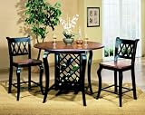 Black and Cherry Counter Height Table and Stools Set 3 - Entree Dining