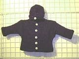 Ck22nv, Knitted on Hand Knitting Machine Then Finished By Hand Crochet Infant Boys Outfit, Containing All Navy Chenille Cardigan Sweater, Hat Set