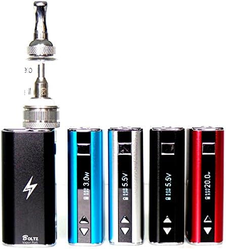 20 Watts VV/VW Mini Box Mod BOLTZ, Pre Installed 2200 mAH Premium Battery, 2 - 20 Watts , 3 - 5.5 Volts, With NAUTILUS Tank, Blue Color Only