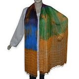 Produkt-Bild: Schal Silk Bandhini Style mit Perlen aus Indien