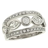 Pave Diamond Band w/ Round/Marquise Diamonds 1.33cttw