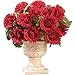 Collections Etc Floral Mums Artificial Maintenance-Free Flower Bush - Set of 3, Red