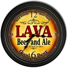 Lava 's Beer and Ale Black Cascading Pub Style Wall Clock by ZuWEE