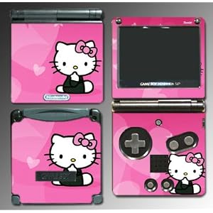 HELLO KITTY Pink Cute Girl game SKIN #4 for Nintendo GBA SP Gameboy Advance