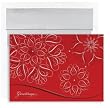 Silver Floral On Red Christmas Cards -