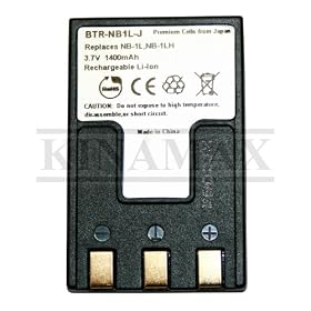 Kinamax 1400mAh NB-1L NB1L NB-1LH NB1LH Replacement Battery for Canon PowerShot S100,... by Kinamax