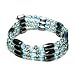 Magnetic Hematite Bracelet, Anklet, or Necklace with Color Beads, 21" (LtBlu)