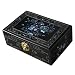 EXP Handmade Blue Mother Of Pearl & Black Lacquer Jewelry Box With Mirror-Bird & Peony Flower Design