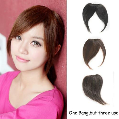 30g Virgin Human Hair Multiple Use Bangs Fringe Clip In/on Hair Extensions (Black 1b#)
