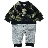 《H28年秋冬物》SHORH KID'S(ショーキッズ) 迷彩ボアスタジャン風切替ロンパス 80cm/カーキ系 NO.SD-70364