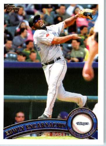 2011 Topps Baseball Card #215 Edwin Encarnacion - Toronto Blue Jays - MLB Trading Card In A Protective Screwdown Case