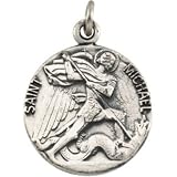 Sterling Silver Saint Michael Medal and 18-inch Chain