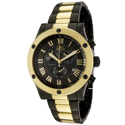 Invicta Men's 0571 II Collection Chronograph 18k Gold-Plated Gunmetal Ion-Plated Watch