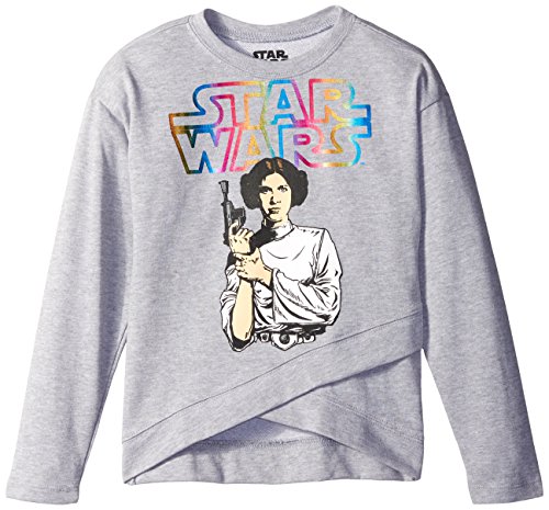 Star Wars Big Girls' Holographic Foil Oversized Boxy Top, Heather, X-Large