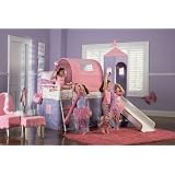 Princess Castle Twin Size Tent Loft Bed with Slide