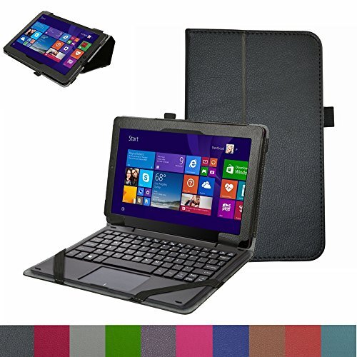 Nextbook 10.1 NXW10QC32G Case,Mama Mouth PU Leather Folio 2-folding Stand Cover with Stylus Holder for 10.1" Nextbook 10.1 NXW10QC32G NXW10QC32G2 Intel Quad Core 2-In-1 Detachable Tablet,Black