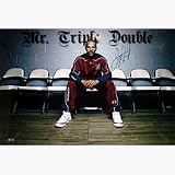 Jason Kidd Autographed Sitting on Chairs in Gym 16 x 24 Photograph (taken by Vincent Soyez) (Un