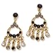 Gold Plated Black & Clear Crystal Earrings