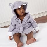 Hippo Hooded Bath Robe | Adorable New Arrival Baby Shower Gift Idea