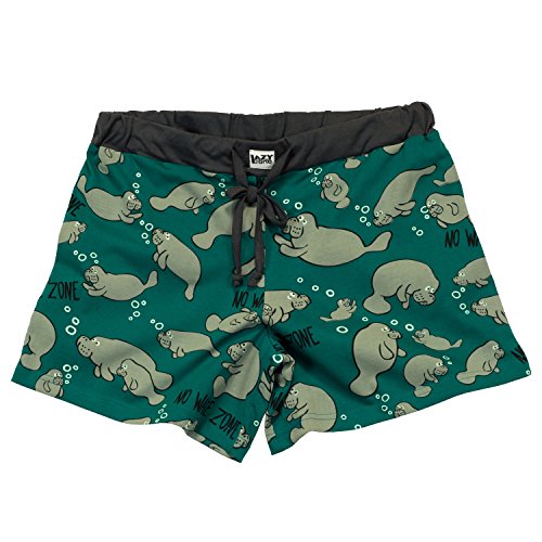 LazyOne Junior Womens No Wake Zone Manatee PJ Boxers