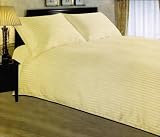 Double, Cream, Satin Stripe Duvet Cover and Pillowcase Bed Set by VICEROY BEDDING
