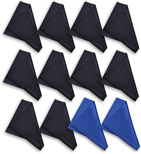 TERRAFIBER Premium Quality Microfiber Cleaning Cloth Packages for Tablets Cell Phones Eyeglasses Camera Lenses Jewelry and Other Delicate Surfaces (Pack of 12)