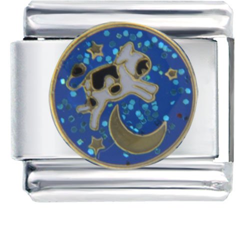 Cow Jumping Over Moon Italian Charms Bracelet Link