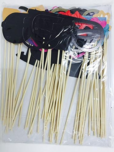 Linchunli Handcraft Photo Booth Props Kit 49pcs for Wedding Birthday Christmas Day Baby Shower Decorations Party Supplies