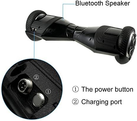 Two Wheel Self Balancing Scooter with Bluetooth Speaker Smart Electric Skateboard by Muzeli® Safe Easy for Beginner User (Blue+White w/ Bluetooth)