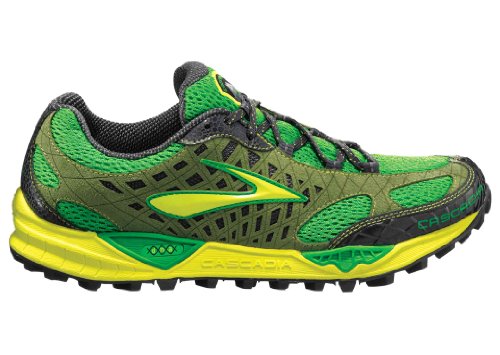 Brooks Men's Cascadia 7 Trail Running Shoe,Woodbine/Sulphur Spring/Speed Green/Anthracite/Silver,11 D US