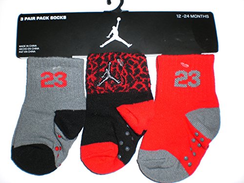 Nike Air Jordan Newborn Baby Socks, 3 PAIRS, Size 12 - 24 Months