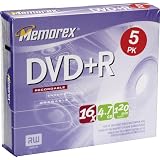 Memorex 4.7Gb/16x DVD+R (5-Pack)