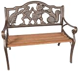 Oakland Living 6010AB Antique Bronze Animal Band Children's Garden Bench