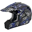 AFX Shade Adult FX-17 MX Motorcycle Helmet w/ Free B&F Heart Sticker Bundle - Blue