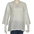 Kurtis Womens Off-white Shirts Tops Spring summer Clothes Embroidery Size S