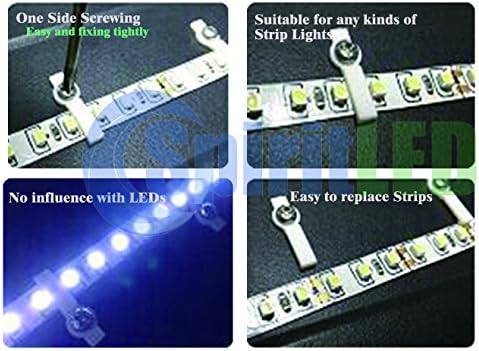 (Lot of 100)SpiritLED Strip Light Mounting Bracket Fixing Clip-One Side Fixing.Screws included.